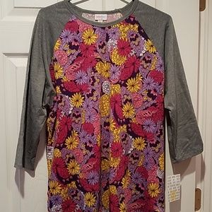 Lularoe baseball tee with floral print